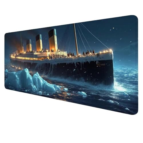 Mauspad XXL Boot Mousepad 600x300x3mm Gaming Mauspad Strand Schreibtischunterlag, Mauspad Groß, Wasserdicht Mouse Pad, rutschfeste Gummibasis Mauspad Gaming für Home-Office Geschenke für Frauen D-18 von Dnnufagg