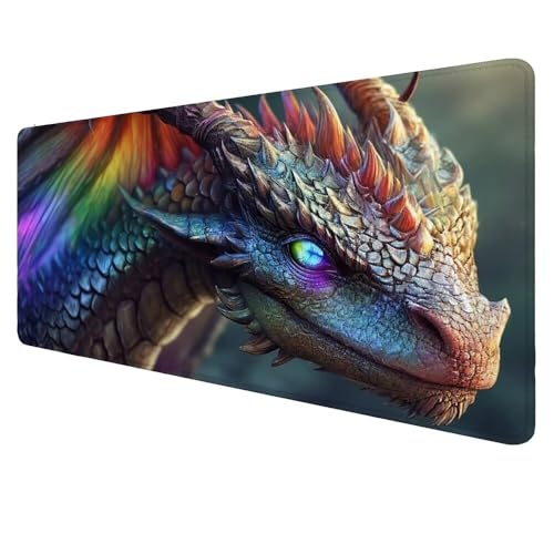 Mauspad XXL Farbe Mousepad 1500x800x3mm Gaming Mauspad Drachen Schreibtischunterlag, Mauspad Groß Wasserdicht Mouse Pad Rutschfeste Gummibasis Mauspad Gaming für Home-Office Geschenke für Frauen D-188 von Dnnufagg