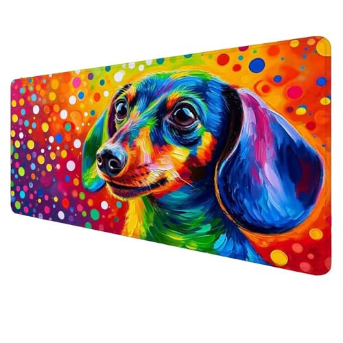 Mauspad XXL Farbe Mousepad 1500x800x3mm Gaming Mauspad Hund Schreibtischunterlag, Mauspad Groß Wasserdicht Mouse Pad rutschfeste Gummibasis Mauspad Gaming, für Home-Office Geschenke für Frauen D-680 von Dnnufagg