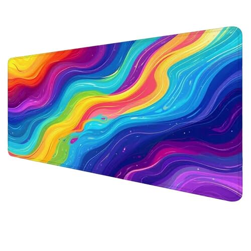 Mauspad XXL Farbe Mousepad 1600x800x3mm Gaming Mauspad Abstrakt Schreibtischunterlag, Mauspad Groß Wasserdicht Mouse Pad rutschfeste Gummibasis Mauspad Gaming Home-Office Geschenke für Frauen D-232 von Dnnufagg