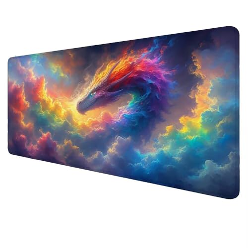 Mauspad XXL Farbe Mousepad 600x300x3mm Gaming Mauspad Drachen Schreibtischunterlag, Mauspad Groß Wasserdicht Mouse Pad Rutschfeste Gummibasis Mauspad Gaming, für Home-Office Geschenke für Frauen D-636 von Dnnufagg