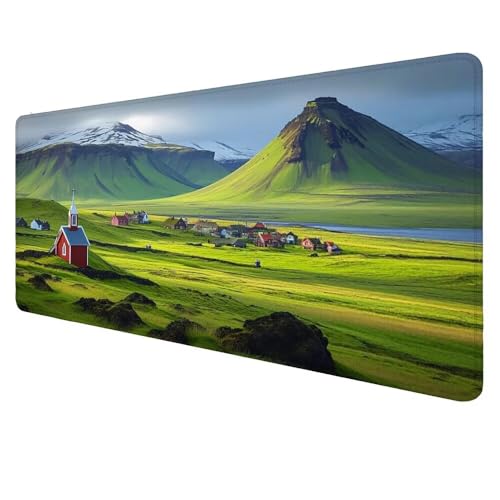 Mauspad XXL Grün Mousepad 1500x800x3mm Gaming Mauspad Wiese Schreibtischunterlag, Mauspad Groß Wasserdicht Mouse Pad rutschfeste Gummibasis Mauspad Gaming, für Home-Office Geschenke für Frauen D-170 von Dnnufagg