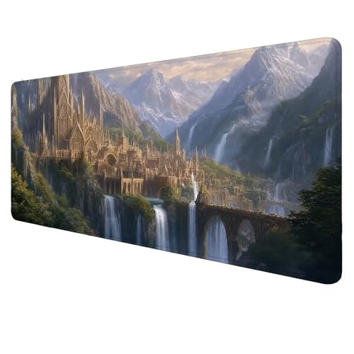 Mauspad XXL Himmel Mousepad 900x400x3mm Gaming Mauspad Fallen Schreibtischunterlag, Mauspad Groß Wasserdicht Mouse Pad Rutschfeste Gummibasis Mauspad Gaming, für Home-Office Geschenke für Frauen D-326 von Dnnufagg