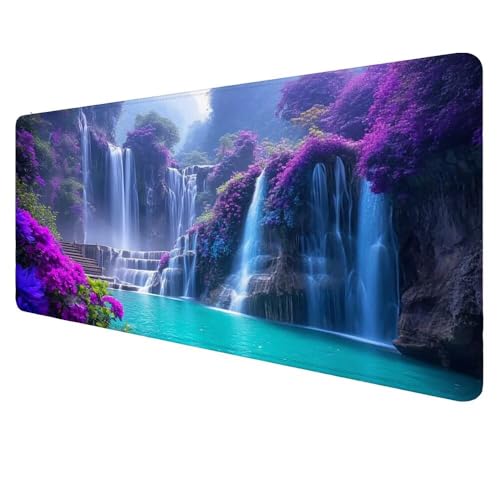 Mauspad XXL Lila Mousepad 600x300x3mm Gaming Mauspad Fallen Schreibtischunterlag, Mauspad Groß Wasserdicht Mouse Pad rutschfeste Gummibasis Mauspad Gaming, für Home-Office Geschenke für Frauen D-426 von Dnnufagg