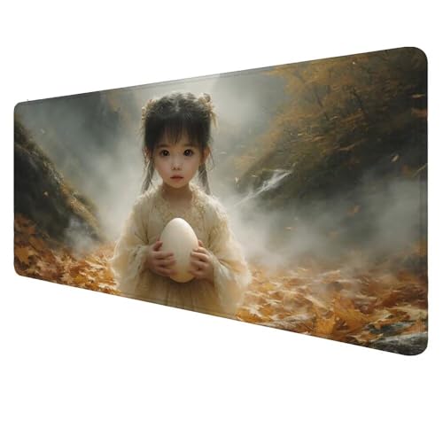 Mauspad XXL Niedlich Mousepad 1500x800x3mm Gaming Mauspad Herbst Schreibtischunterlag, Mauspad Groß Wasserdicht Mouse Pad rutschfeste Gummibasis Mauspad Gaming Home-Office Geschenke für Frauen D-224 von Dnnufagg