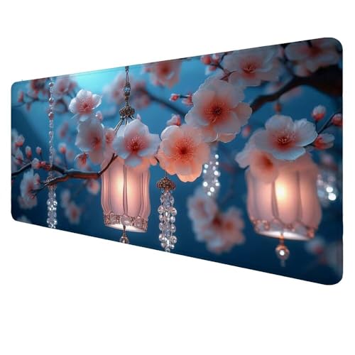 Mauspad XXL Rosa Mousepad 800x300x3mm Gaming Mauspad Pfirsichblüte Schreibtischunterlag, Mauspad Groß Wasserdicht Mouse Pad Rutschfeste Gummibasis Mauspad Gaming Home-Office Geschenke für Frauen D-208 von Dnnufagg