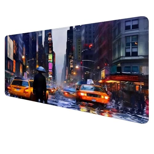 Mauspad XXL Stadt Mousepad 1000x500x3mm Gaming Mauspad Auto Schreibtischunterlag, Mauspad Groß Wasserdicht Mouse Pad rutschfeste Gummibasis Mauspad Gaming, für Home-Office Geschenke für Frauen D-250 von Dnnufagg