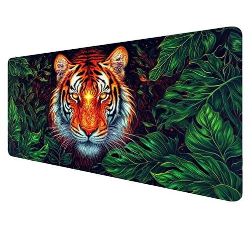 Mauspad XXL Tiger Mousepad 1500x800x3mm Gaming Mauspad Animale Schreibtischunterlag, Mauspad Groß Wasserdicht Mouse Pad Rutschfeste Gummibasis Mauspad Gaming für Home-Office Geschenke für Frauen D-392 von Dnnufagg