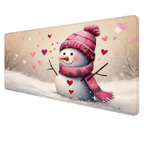 Mauspad XXL Winter Mousepad 700x300x3mm Gaming Mauspad Schneemann Schreibtischunterlag, Mauspad Groß Wasserdicht Mouse Pad rutschfeste Gummibasis Mauspad Gaming Home-Office Geschenke für Frauen D-152 von Dnnufagg