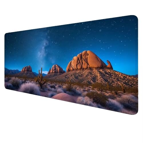 Mauspad XXL Wüste Mousepad 1200x600x3mm Gaming Mauspad Landschaft Schreibtischunterlag, Mauspad Groß Wasserdicht Mouse Pad rutschfeste Gummibasis Mauspad Gaming, Home-Office Geschenke für Frauen D-78 von Dnnufagg