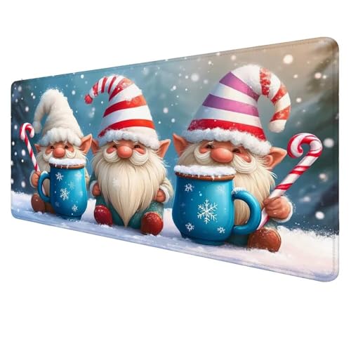 Mauspad XXL Zwerg Mousepad 1500x800x3mm Gaming Mauspad Winter Schreibtischunterlag, Mauspad Groß Wasserdicht Mouse Pad Rutschfeste Gummibasis Mauspad Gaming, für Home-Office Geschenke für Frauen D-368 von Dnnufagg