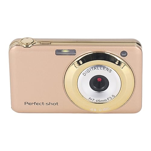 Doact Digitalkamera, Kleine USB-Digitalkamera 2,7 Zoll 48 MP 8-facher Digitalzoom für Reisen (Gold) von Doact