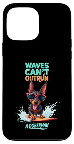 Cooler Dobermann Pinscher Surfhund Hülle für iPhone 13 Pro Max von Doberman Pinscher Fun Designs