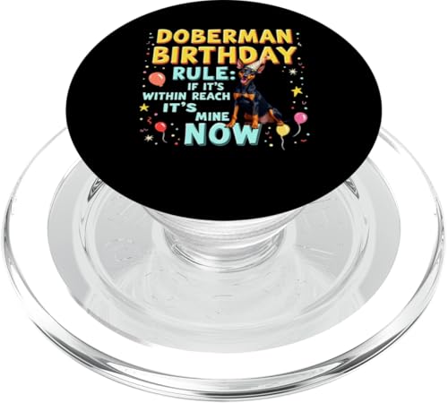 Lustiges Geburtstagsgeschenk Dobermann Pinscher Hund PopSockets PopGrip für MagSafe von Doberman Pinscher Fun Designs