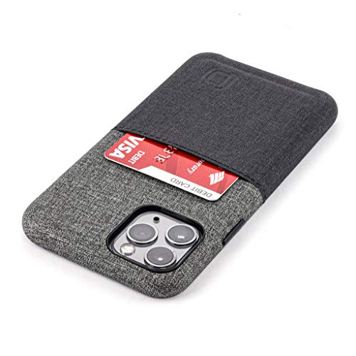Dockem Luxe M1 Handyhülle mit Kartenfach für iPhone 11 Pro (5.8): Ultra Schlanke Wallet Handytasche mit Integrierter Metallplatte für Magnet-Halterung - M-Serie [Schwarz/Grau] von Dockem