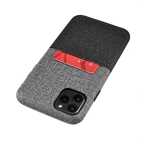 Dockem Luxe M1 Handyhülle mit Kartenfach für iPhone 11 Pro Max (6.5): Ultra Schlanke Wallet Handytasche mit Integrierter Metallplatte für Magnet-Halterung - M-Serie [Schwarz/Grau] von Dockem