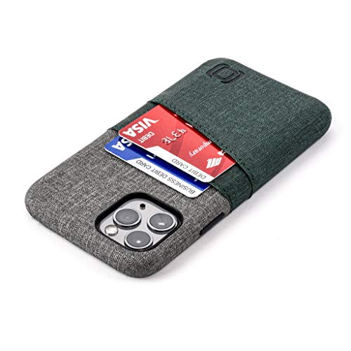 Dockem Luxe M2 Handyhülle mit Kartenfach für iPhone 11 Pro; Schlanke Wallet Handytasche mit integrierter Metallplatte für Magnet-Halterung - M-Serie (Dunkelgrün und Grau) von Dockem