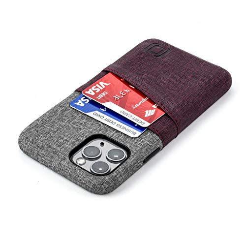 Dockem Luxe M2 Handyhülle mit Kartenfach für iPhone 11 Pro; Schlanke Wallet Handytasche mit integrierter Metallplatte für Magnet-Halterung - M-Serie (Kastanienbraun und Grau) von Dockem