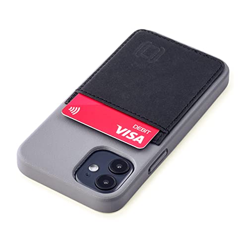 Dockem Schutzhülle für iPhone 12 Mini Bio Wallet Case: sinnvolle Materialien, magnetische Befestigung und 1 Kreditkartenfächer, (5,4 inch, grau und schwarz, M2B) von Dockem