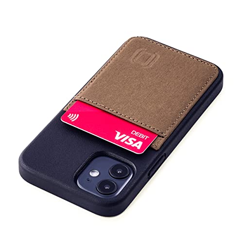 Dockem Schutzhülle für iPhone 12 Mini Bio Wallet Case: sinnvolle Materialien, magnetische Befestigung und 1 Kreditkartenfächer, (5,4 inch, schwarz und Hellbraun, M2B) von Dockem