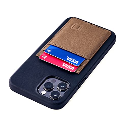 Dockem Schutzhülle für iPhone 12 Pro Max Bio Wallet Case: sinnvolle Materialien, magnetische Befestigung und 2 Kreditkartenfächer, (6,7 inch, schwarz und Hellbraun, M2B) von Dockem