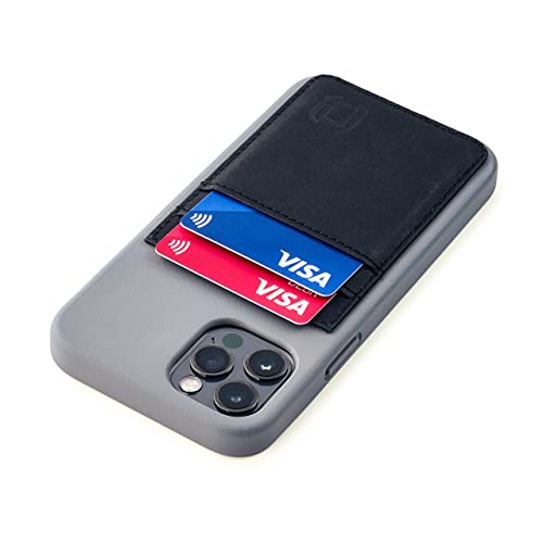 Dockem Schutzhülle für iPhone 12 und iPhone 12 Pro Bio Wallet Case: sinnvolle Materialien, magnetische Befestigung und 2 Kreditkartenfächer, (6,1 inch, grau und schwarz, M2B) von Dockem