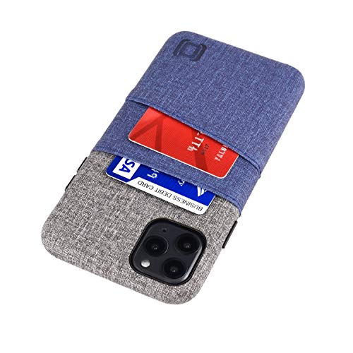 Dockem iPhone 11 Pro Max Handyhülle mit Kartenfach: Brieftasche Handytasche mit Integrierter Metallplatte für Magnet-Halterung [6.5" Luxe M2, Blau und Grau] von Dockem