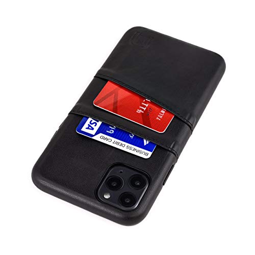 Dockem iPhone 11 Pro Max Handyhülle mit Kartenfach: Wallet Handytasche mit Integrierter Metallplatte für Magnet-Halterung [6.5" Exec M2, Schwarz] von Dockem
