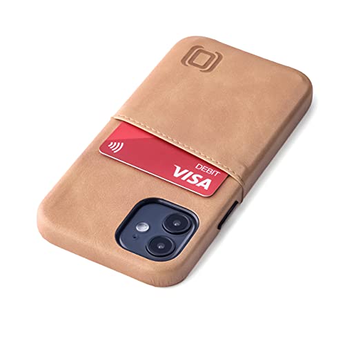 Dockem iPhone 12 Mini Handyhülle mit Kartenfach: Wallet Handytasche mit Integrierter Metallplatte für Magnet-Halterung [Exec M2, Khaki] von Dockem