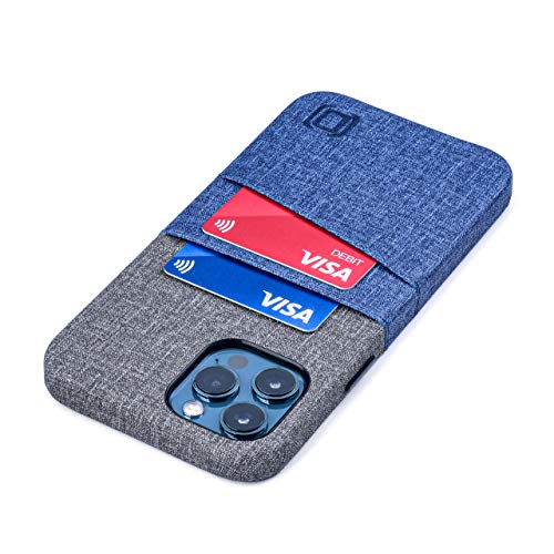 Dockem iPhone 12 Pro Max Handyhülle mit Kartenfach: Wallet Handytasche mit Integrierter Metallplatte für Magnet-Halterung [Luxe M2, Blau/Grau] von Dockem