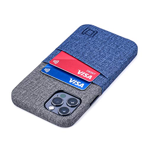 Dockem iPhone 12 und iPhone 12 Pro Handyhülle mit Kartenfach: Wallet Handytasche mit Integrierter Metallplatte für Magnet-Halterung [Luxe M2, Blau/Grau] von Dockem