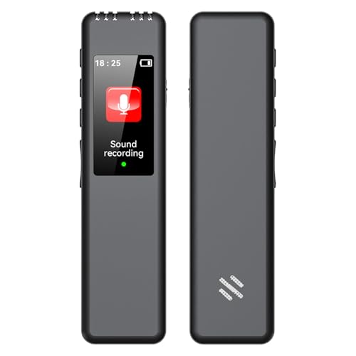 Docooler Digitaler Sprachrekorder, sprachaktiviertes Aufnahmegerät, integriertes Mikrofon, tragbarer MP3-Player, Audiorecorder mit Rauschunterdrückung für Meetings und Interviews von Docooler