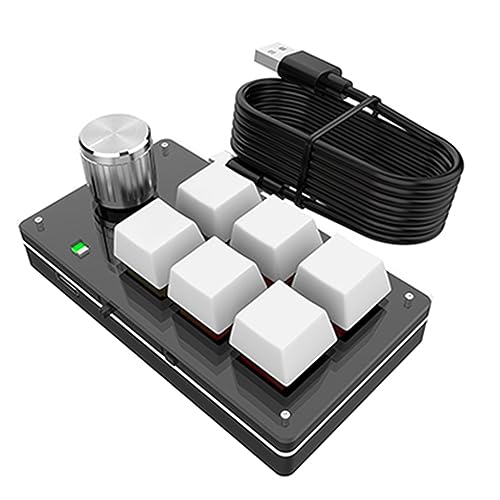 Docooler Einhändig verkabelte RGB-Tastatur, Mini-Mechanische Tastatur, USB, benutzerdefinierte Tastatur, makroprogrammierbare Tastatur, 6 Tasten, 1 Knopf von Docooler