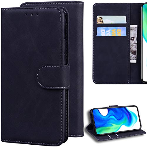 DodoBuy Hülle für Nokia 6.2/Nokia 7.2, Prämie Magnetische Flip Folio Cover PU Leder Schutzhülle Handy Tasche Brieftasche Wallet Case Ständer mit Kartenfächer - Schwarz von DodoBuy