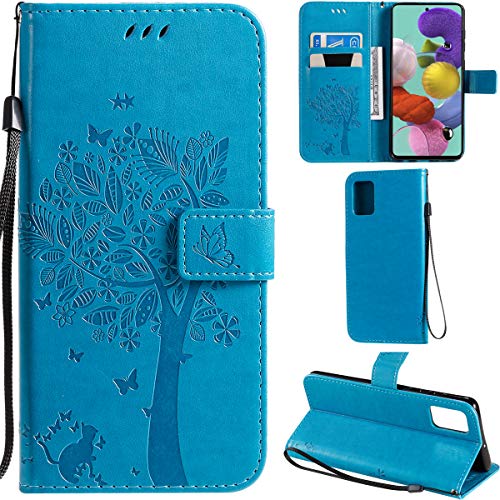 DodoBuy Samsung Galaxy Note 20 Ultra Hülle Katze Baum Muster Flip PU Leder Schutzhülle Handy Tasche Case Cover Standfunktion mit Kartenfächer für Samsung Galaxy Note 20 Ultra - Blau von DodoBuy