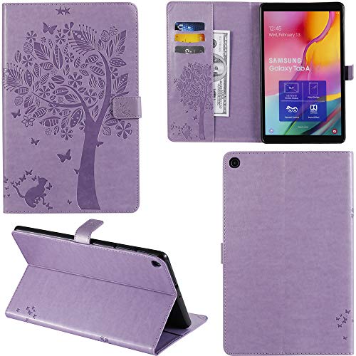 DodoBuy Samsung Galaxy Tab S5e Hülle Katze Baum Muster Flip PU Leder Schutzhülle Tasche Case Smart Cover Standfunktion für Samsung Galaxy Tab S5e - Lavendel von DodoBuy