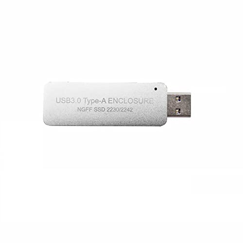 Doengdfo USB3.0 Type-A to SSD GehäUse Ohne Kabel für NGFF B-Key SATA Protokoll für 2230 oder 2242 M.2 SSD, Silber von Doengdfo