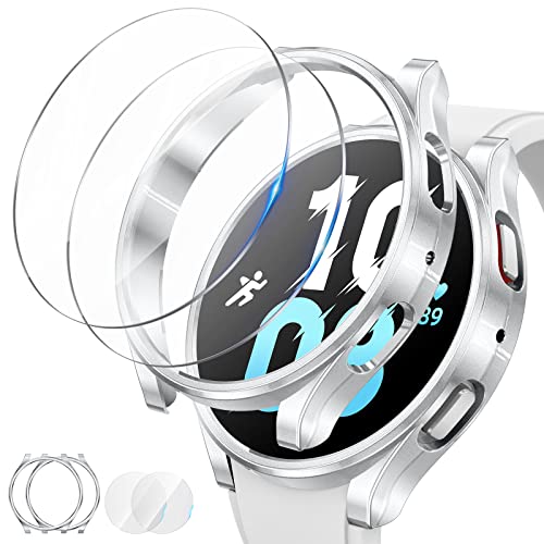 Doeshine [2+2Stück] Hülle kompatibel für Samsung Galaxy Watch 5 /Watch 4 40MM, PC Schutzhülle Schutz und HD Gehärtetes Displayschutz, Stoßfeste Kratzfest Schutzhülle Case（40MM） von Doeshine