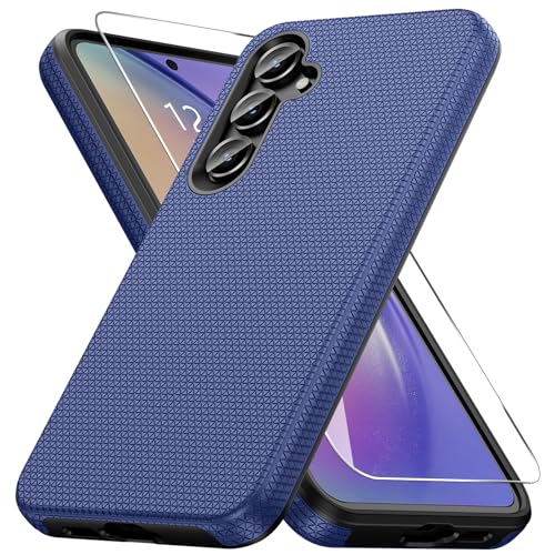 Doeshine für Samsung Galaxy A55-5G Hülle: Dual Layer Schutzhülle Handyhülle Robuste Stoßfest mit rutschfeste Strukturierte Rückseite - Militärischer Schutz Bumper Tough Case für Samsung A55 (Blau) von Doeshine