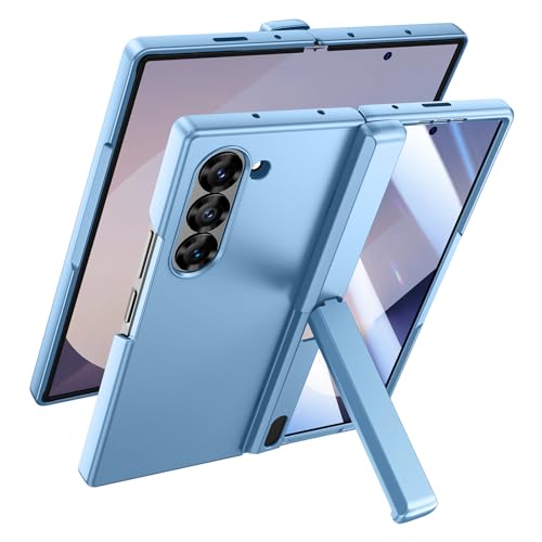 Doeshine für Samsung Galaxy Z Fold 6 Hülle mit Scharnierschutz & Ständer, 360 Grad Handyhülle mit Displayschutzfolie, Ganzkörper Robuste Militär Schutzhülle Cover für Galaxy Z Fold 6 2024(Hellblau) von Doeshine