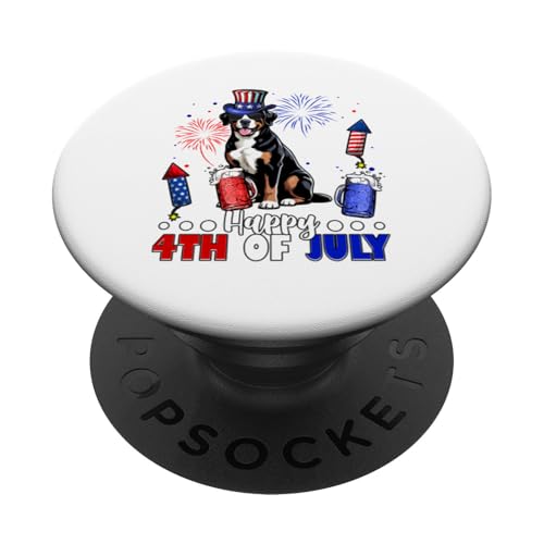 Happy 4th Of Juli US Flag Greater Swiss Mountain Sonnenbrille PopSockets Klebender PopGrip von Dog 4th Of July Costume