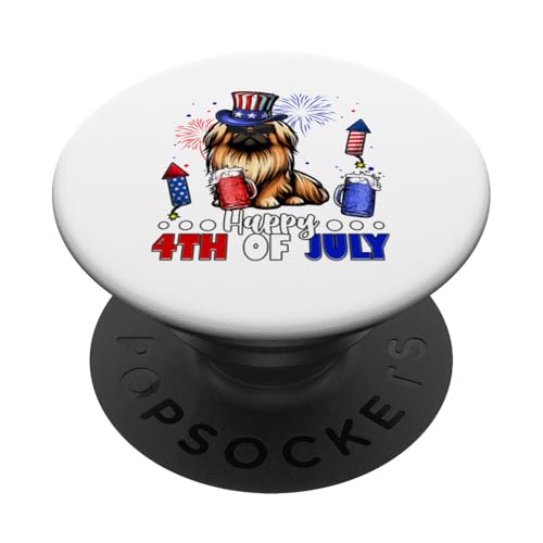 Happy 4th Of Juli US Flag Pekinese Mops Sonnenbrille Bier PopSockets Klebender PopGrip von Dog 4th Of July Costume