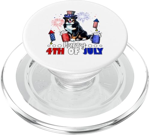 Happy 4th Of Juli US-Flagge Berner Berg Sonnenbrille Bier PopSockets PopGrip für MagSafe von Dog 4th Of July Costume