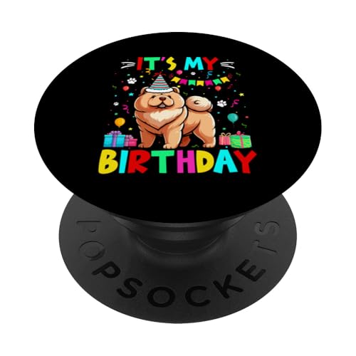 My Birthday Colorful Costume Chow Chow Funny Party Lover PopSockets mit austauschbarem PopGrip von Dog Birthday Costume