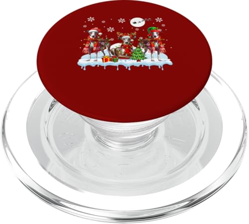 Drei Weihnachtsmann Rentier Elfe Windhund Hunde Weihnachtsbesitzer PopSockets PopGrip für MagSafe von Dog Christmas Costume