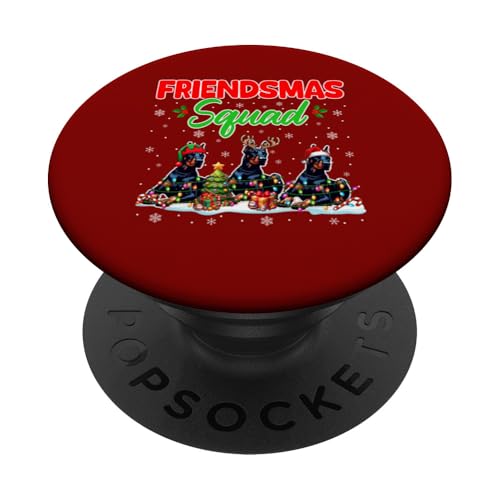 Friends Squad Christmas Three Santa Reindeer Elf Dobermanns PopSockets Klebender PopGrip von Dog Christmas Costume