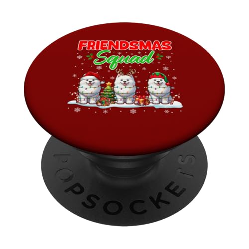 Friends Squad Christmas Three Santa Reindeer Elf Samoyeds PopSockets Klebender PopGrip von Dog Christmas Costume