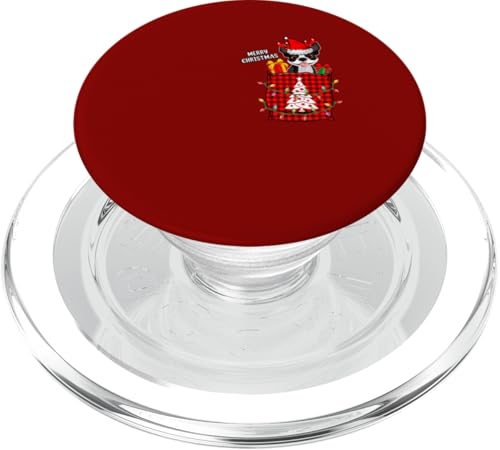 Frohe Weihnachten Santa Boston Terrier in Xmas Pocket Owner PopSockets PopGrip für MagSafe von Dog Christmas Costume