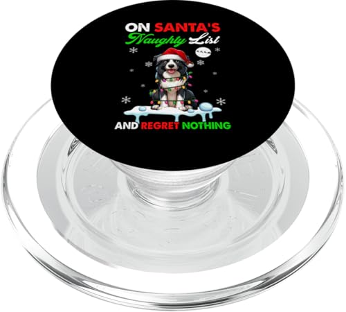 On Santa's Xmas Naughty List Regret Nothing Border Collie PopSockets PopGrip für MagSafe von Dog Christmas Costume