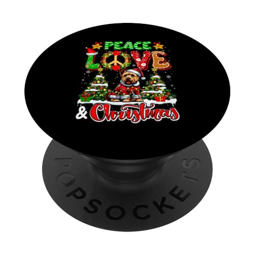 Peace Love And Christmas Bezaubernder Santa Norwich Terrier PopSockets Klebender PopGrip von Dog Christmas Costume